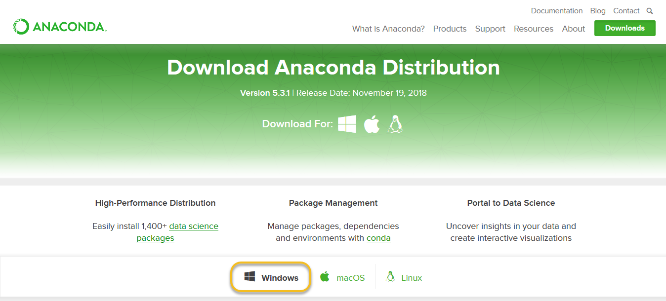 anaconda download page