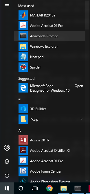 windows start menu tabbing