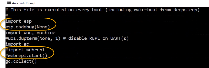 revised boot.py using ampy get