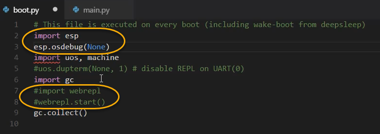 boot.py in VS Code